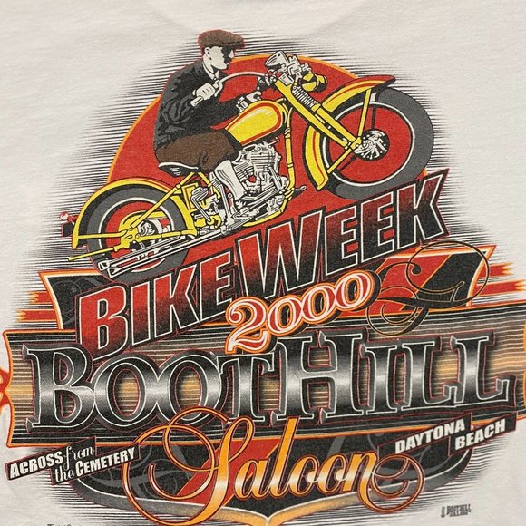 Vintage Y2K Boot Hill Saloon Essential Bike Week Chopper Tee - Picture 3 of 8